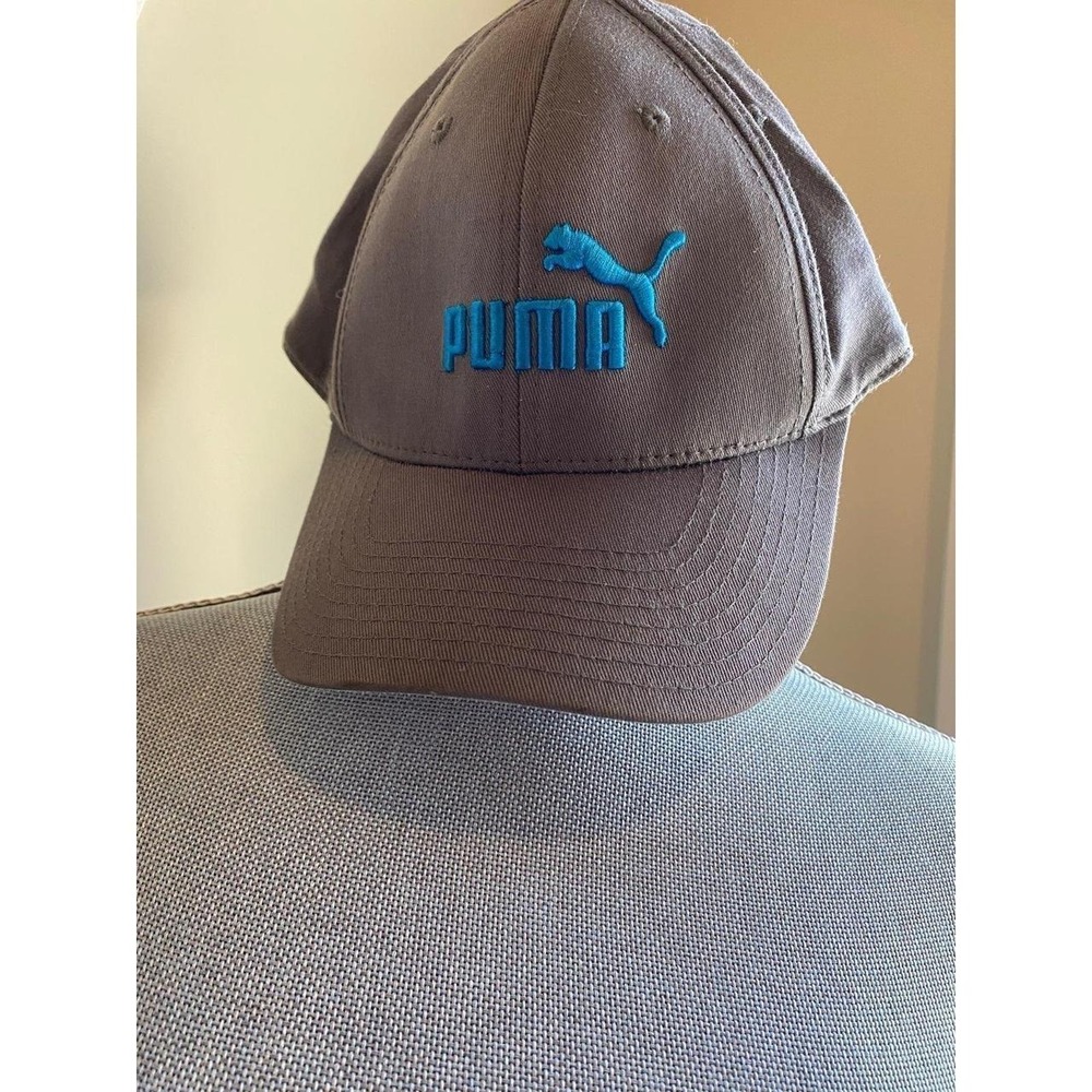 Puma Embroidered Hat Cap Grey Blue Lettering S/M sku24
